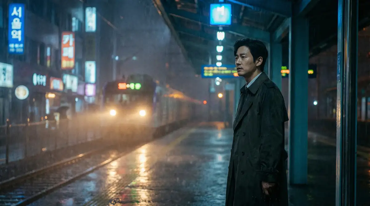 韩国伦理电影经典场景 - 雨夜车站，眼镜妹 馆藏影像